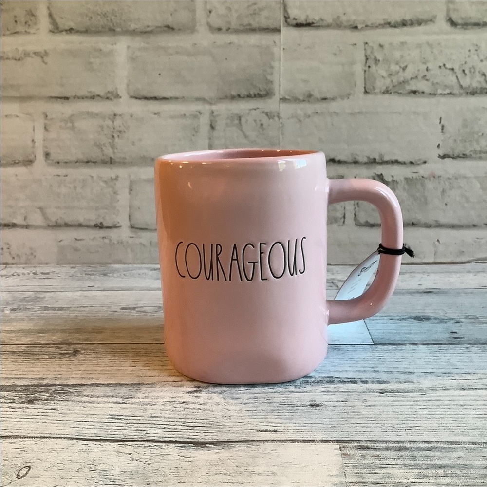 Rae Dunn Breast Cancer Awareness Courageous Pink Ceramic Mug